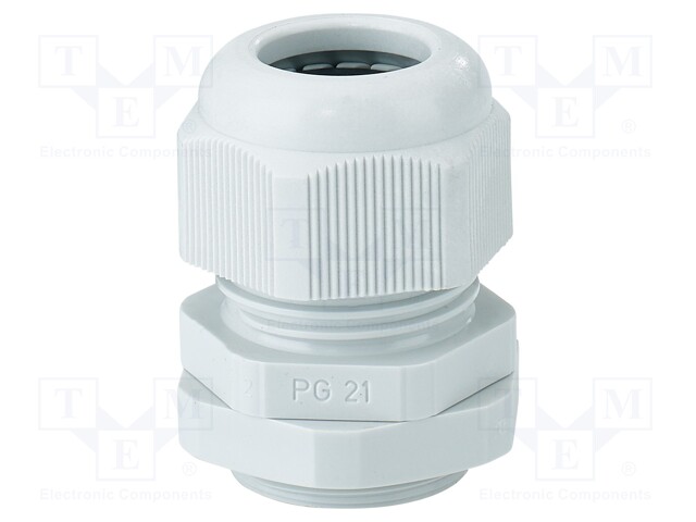 Cable gland; PG21; IP65; polyamide; light grey