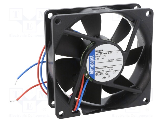 Fan: DC; axial; 80x80x25mm; 79m3/h; 37dBA; ball bearing; 3600rpm