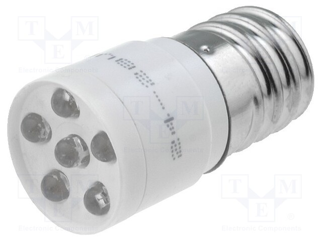 LED lamp; white; E10; 28V; No.of diodes: 1