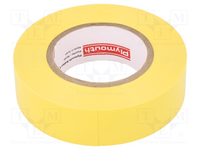Tape: electrical insulating; W: 19mm; L: 20m; D: 0.13mm; yellow; 200%