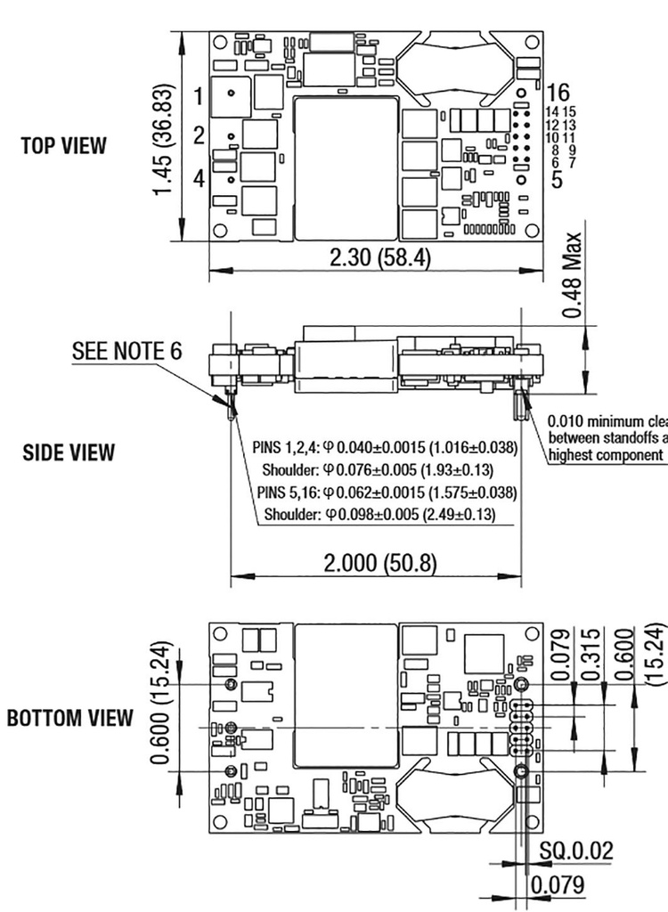 Converter: DC/DC; 420W; Uin: 36÷75V; Uout: 12VDC; Iout: 35A; DIP; THT