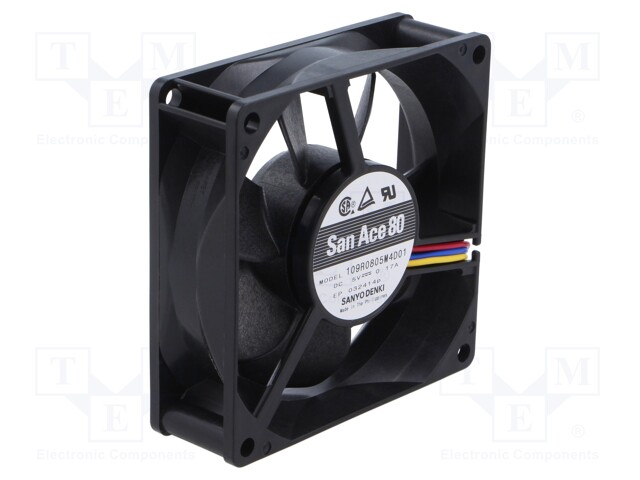 Fan: DC; axial; 5VDC; 80x80x25mm; 49.8m3/h; 23dBA; ball bearing