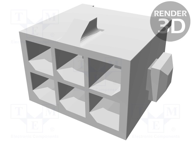 Socket; wire-board; male; Micro MATE-N-LOK; 3mm; PIN: 6; THT; 5A