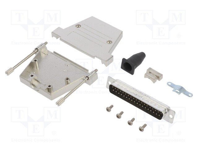 D-Sub; PIN: 37; male; shielded,with strain relief; straight