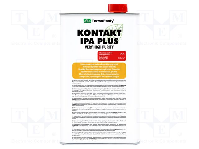 Isopropyl alcohol; 1000ml; liquid; colourless; 790mg/cm3@20°C