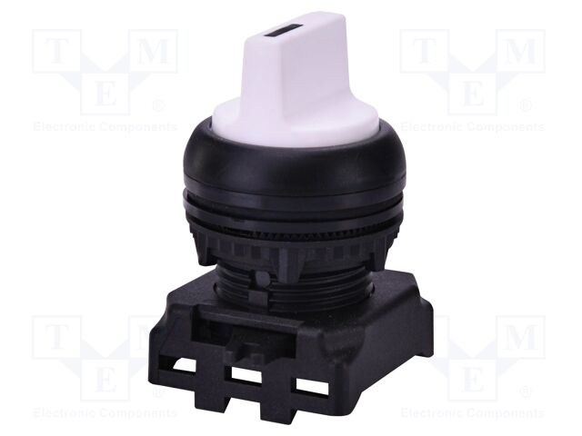 Switch: rotary; 22mm; white; IP65; E; Pos: 2; Ø22.5mm; -25÷65°C