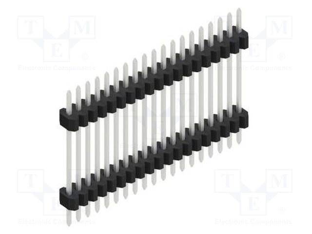 Connector: pin strips; pin header; male; PIN: 19; 1.27mm; THT; 1x19