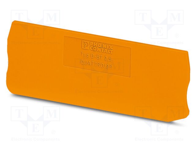End piece; L: 36.5mm; W: 2.2mm; H: 81mm; Body: orange