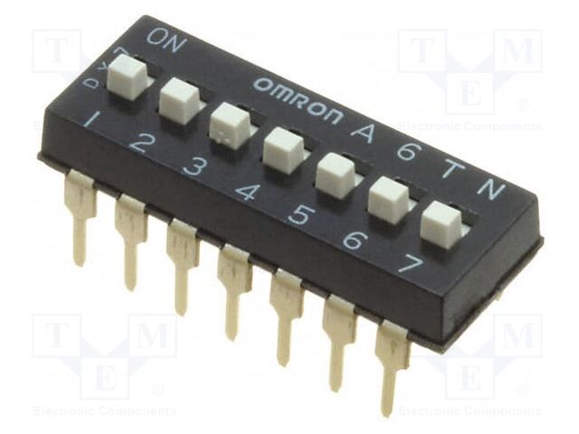 Switch: DIP-SWITCH; Poles number: 7; ON-OFF; 0.025A/24VDC; Pos: 2