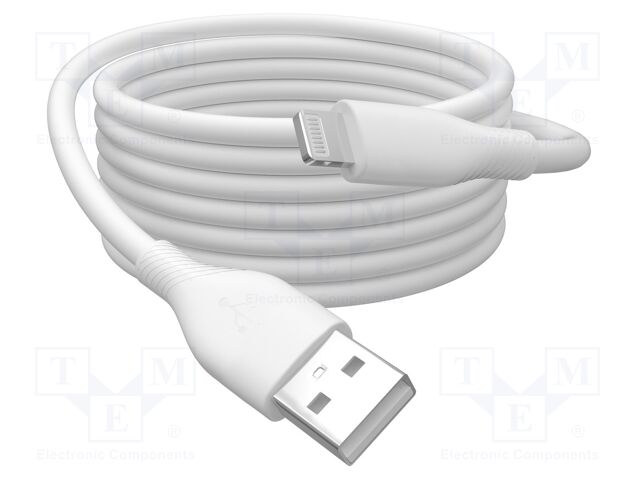Cable; USB 2.0; Apple Lightning plug,USB A plug; nickel plated