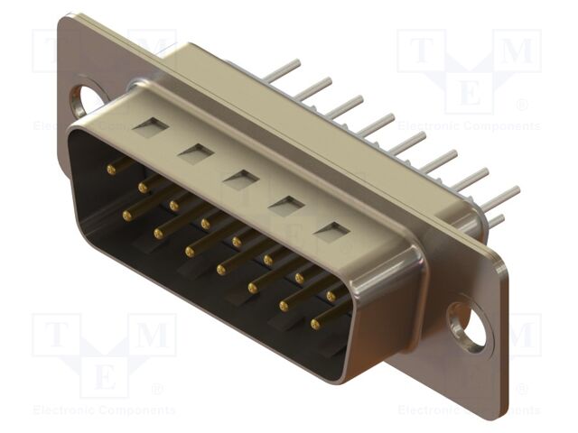 Connector: D-Sub; PIN: 15; socket; male; angled; THT; MHDD