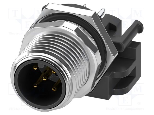 Connector: M12; socket; PIN: 5; male; 60V; straight; IP67; THT; A code