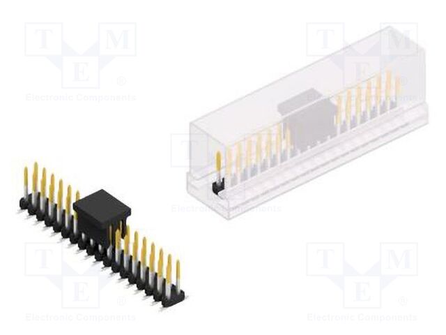 Connector: pin strips; pin header; male; PIN: 36; 2mm; SMT; 2x18