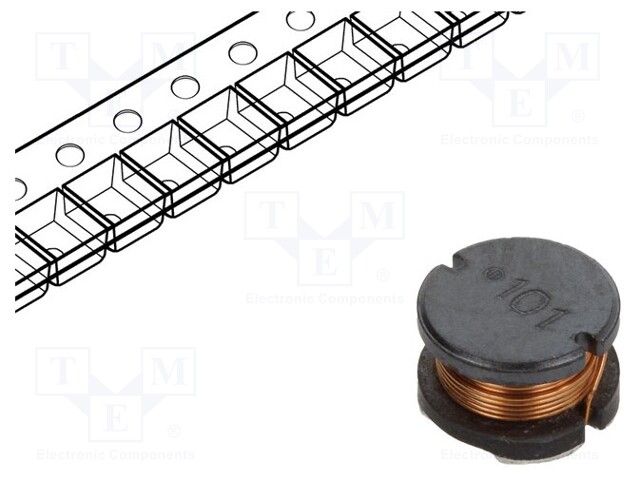 Power Inductor (SMD), 220 µH, 490 mA, Unshielded, 800 mA, SDR0805 Series, 7.8mm x 7.8mm x 5.3mm