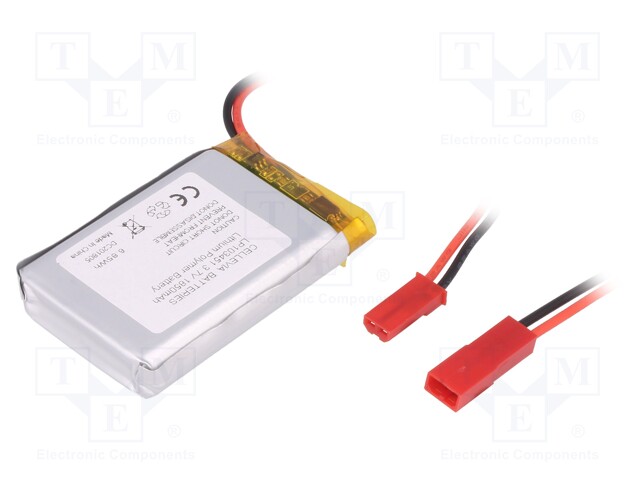 Re-battery: Li-Po; 3.7V; 1850mAh; Leads: cables; 10x34x51mm
