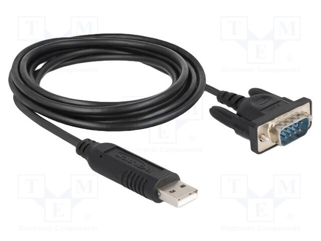 USB to RS485 converter; D-Sub 9pin plug,USB A plug; 1.8m; black