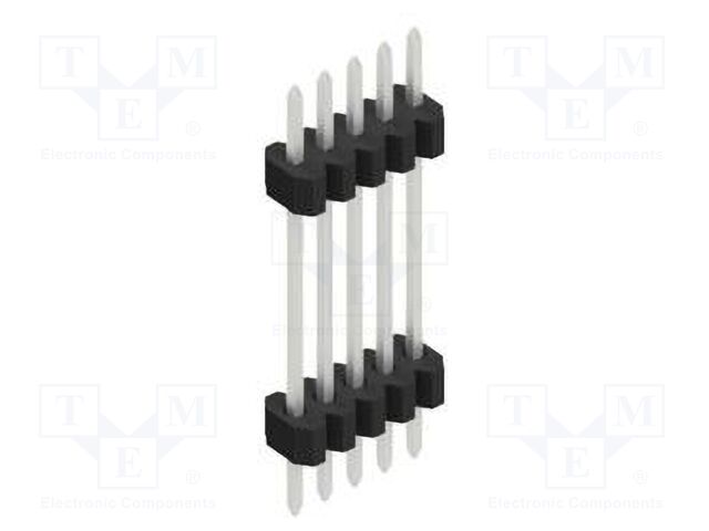 Connector: pin strips; pin header; male; PIN: 5; 1.27mm; THT; 1x5