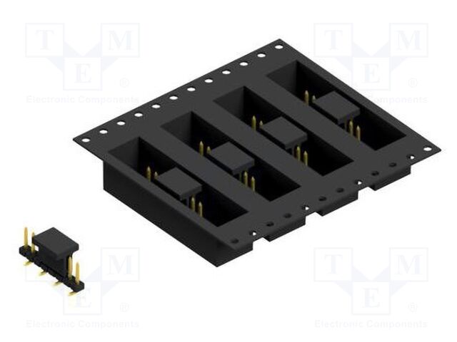 Connector: pin strips; pin header; male; PIN: 8; 2mm; SMT; 1x8; 100V