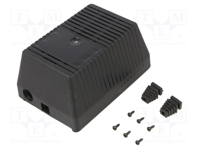 Enclosure: for power supplies; X: 97mm; Y: 137mm; Z: 67mm; ABS; black