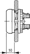 Switch: push-button; Stabl.pos: 2; 22mm; white; IP67; Pos: 2; Ø22.5mm