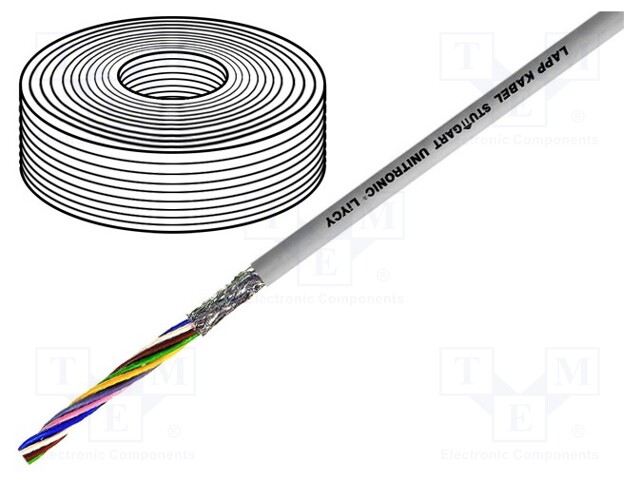 Wire; UNITRONIC® LiYCY; 3x0,5mm2; tinned copper braid; PVC; grey