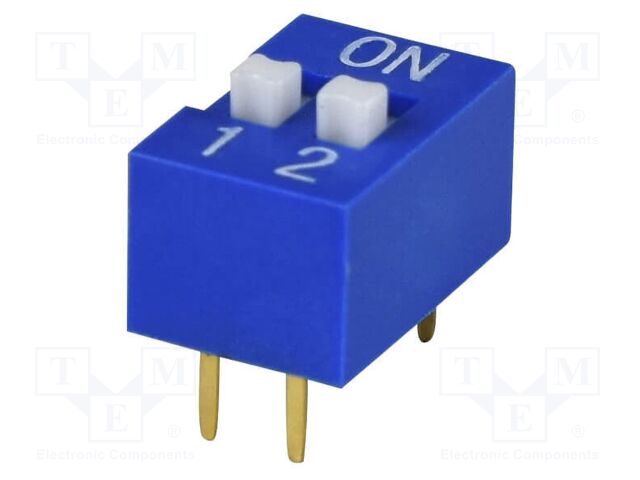 Switch: DIP-SWITCH; Poles number: 2; OFF-ON; 0.025A/24VDC; Pos: 2