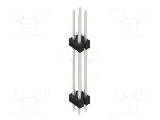 Connector: pin strips; pin header; male; PIN: 4; 2.54mm; THT; 2x2