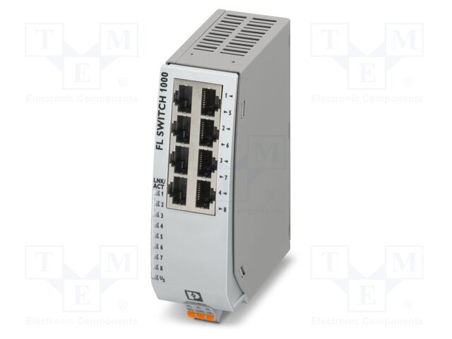 Switch Ethernet; unmanaged; Number of ports: 8; 9÷32VDC; RJ45