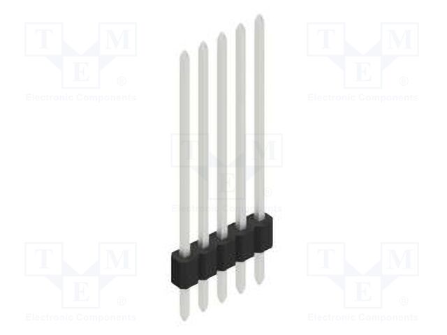 Connector: pin strips; pin header; male; PIN: 5; 1.27mm; THT; 1x5