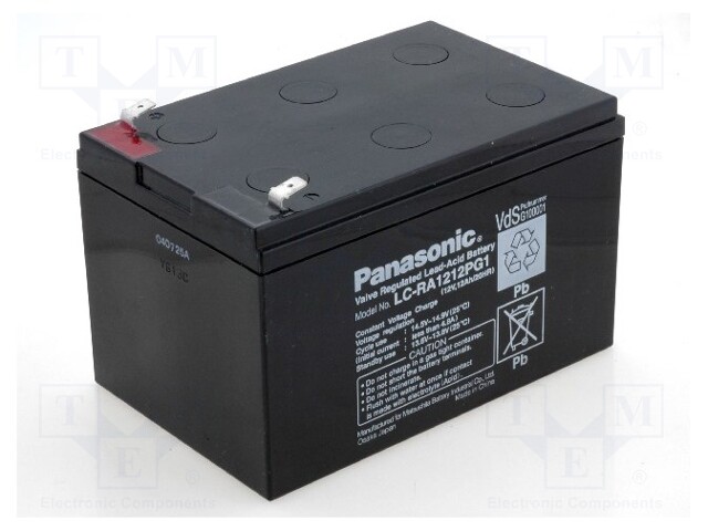 Re-battery: acid-lead; 12V; 12Ah; AGM; maintenance-free