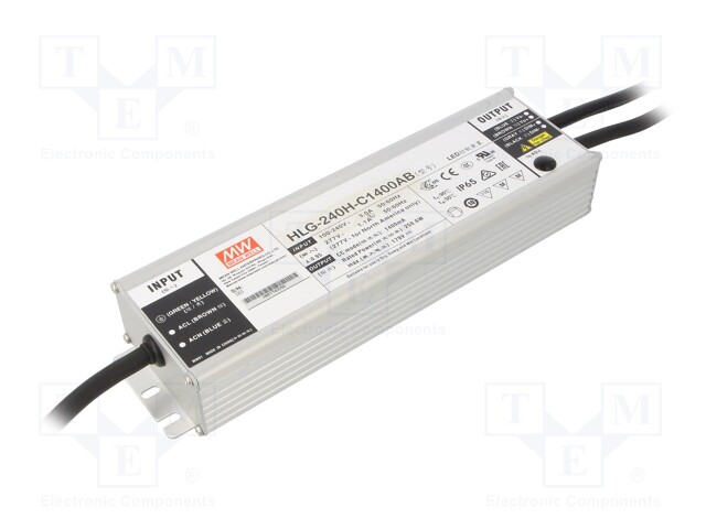 Power supply: switched-mode; LED; 250.6W; 89÷179VDC; 700÷1400mA