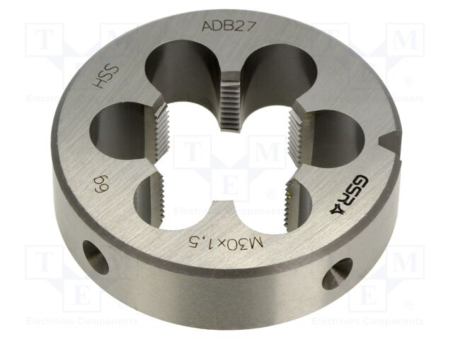 Threading die; M30; 1.5; high speed steel; H: 18mm; Øout: 65mm