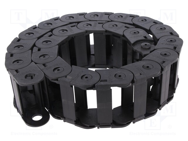 Cable chain; Series: Light; Bend.rad: 75mm; L: 990mm; Colour: black