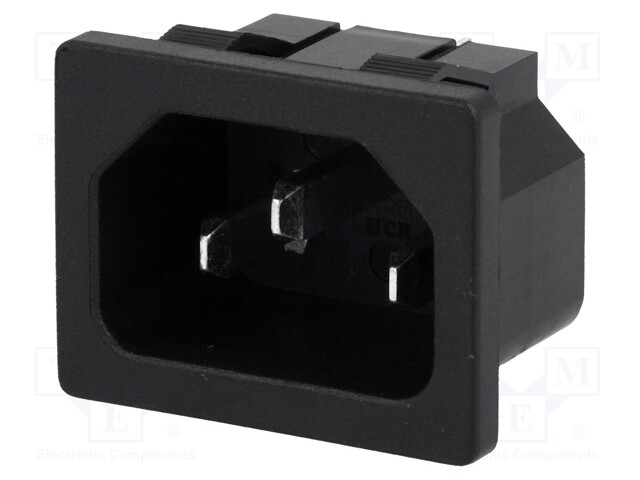 Connector: AC supply; socket; male; 10A; 250VAC; IEC 60320; C14 (E)
