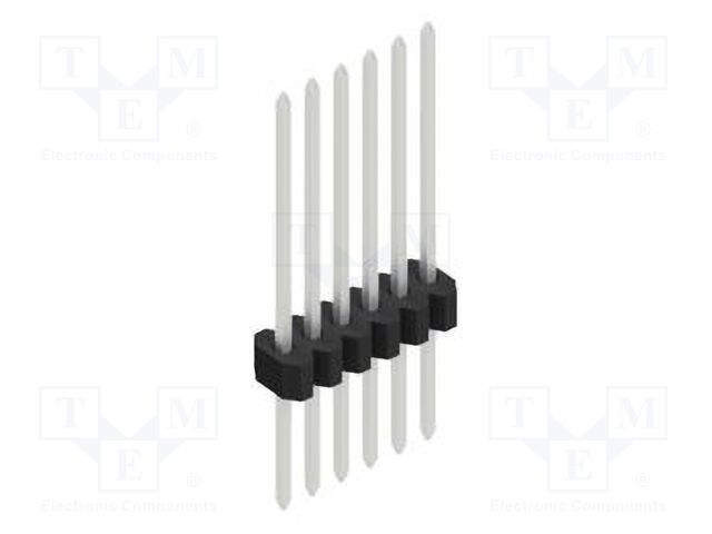 Connector: pin strips; pin header; male; PIN: 6; 1.27mm; THT; 1x6