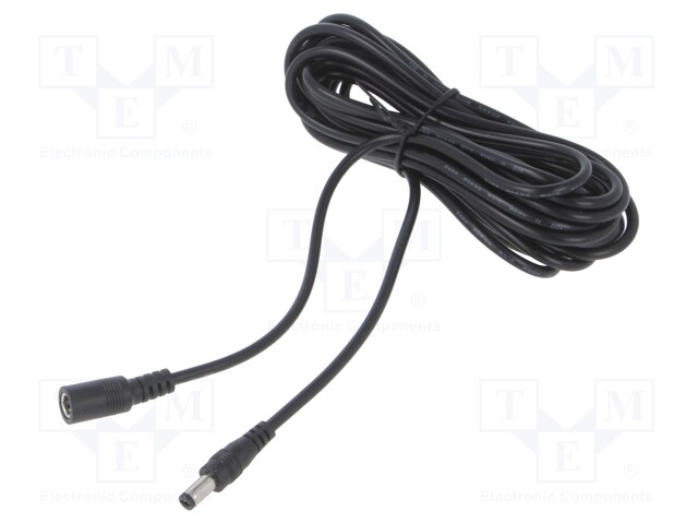 Cable; 2x0.5mm2; DC 5,5/2,1 plug,DC 5,5/2,1 socket; straight