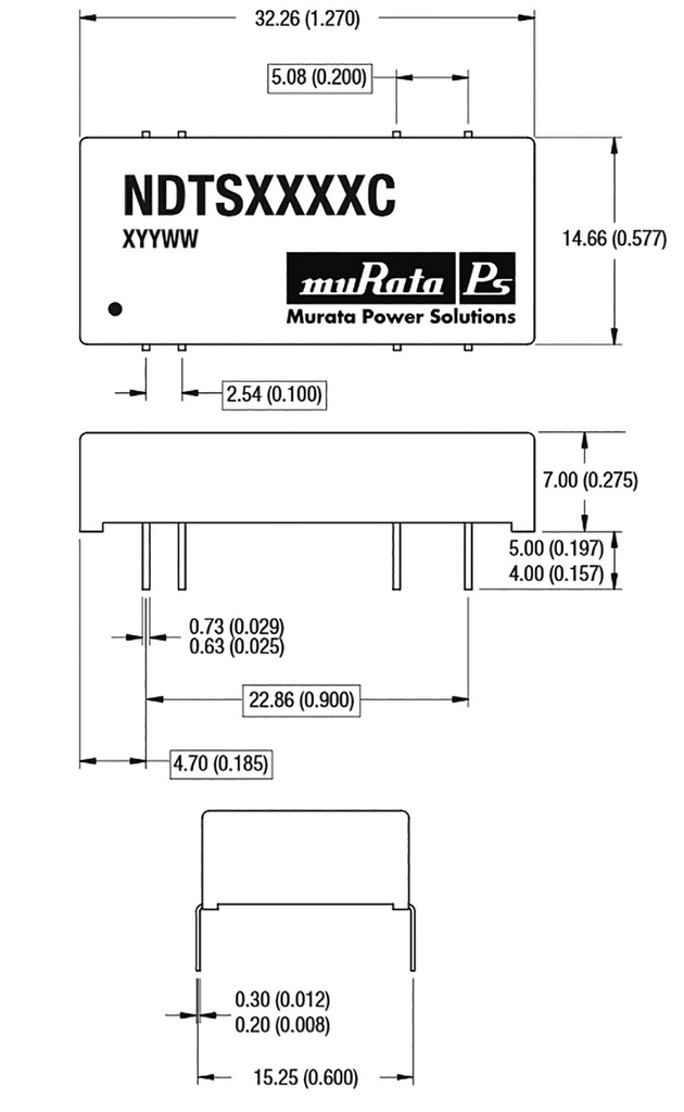 Converter: DC/DC; 3W; Uin: 18÷36V; Uout: 12VDC; Iout: 63mA; DIP; 6.2g