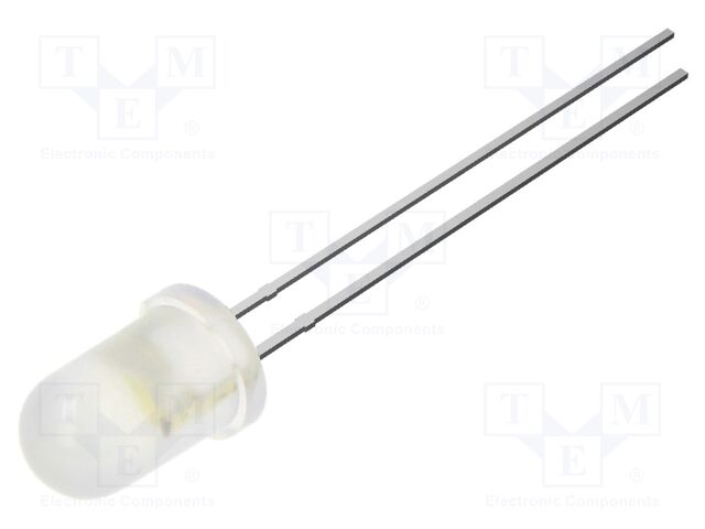 LED; white; 5mm; 12000mcd; 30°; Front: convex; 2.9VDC; No.of term: 2