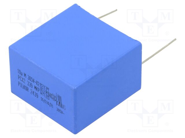 Capacitor: polypropylene; X2; 10uF; THT; ±20%; 37.5mm; -55÷105°C