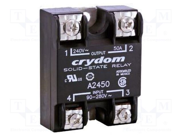 Relay: solid state; Ucntrl: 90÷280VAC; 75A; 24÷280VAC; -40÷80°C