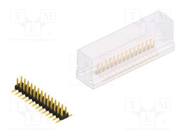 Connector: pin strips; pin header; male; PIN: 28; 2mm; SMT; 2x14