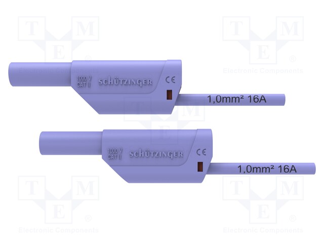 Test lead; 16A; banana plug 4mm,both sides; Urated: 1kV; Len: 1.5m