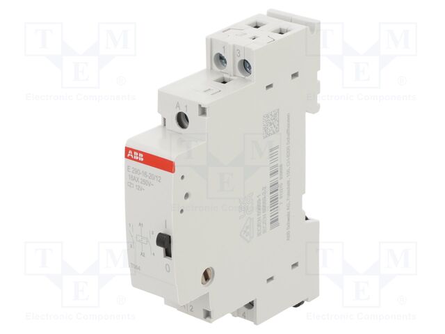 Relay: installation; bistable; NO x2; Ucoil: 12VAC; 18x68x85mm; DIN