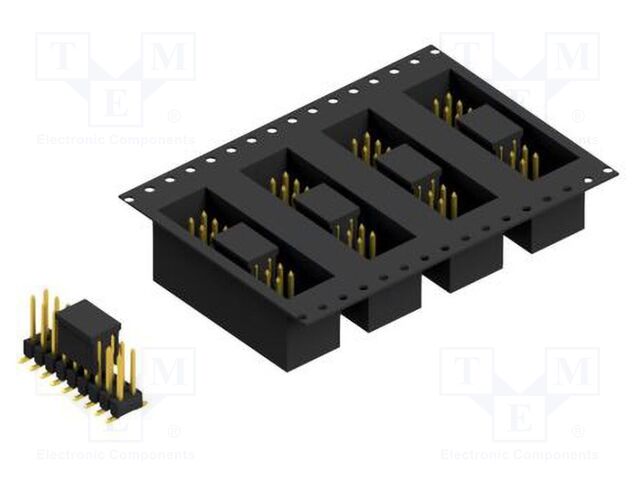 Connector: pin strips; pin header; male; PIN: 18; 2.54mm; SMT; 2x9