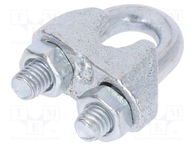 Rope clamp wire; steel; for rope; Ørope: 6mm; zinc; DIN741; DIN: 741