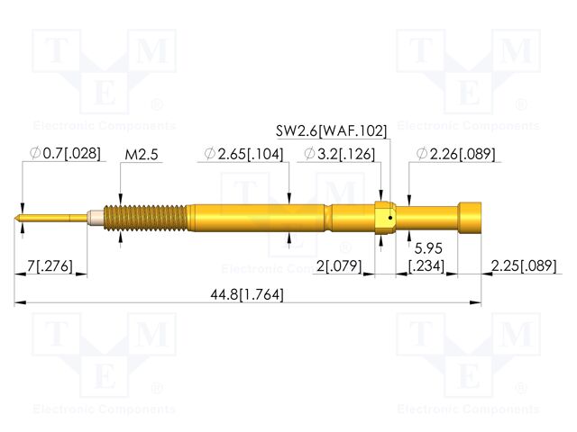 Test needle; screw-in