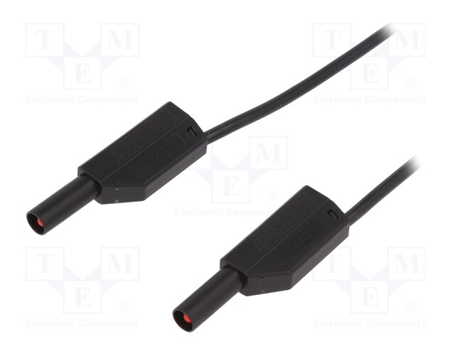 Test lead; silicone; 2m; black; 19A; 1kV; Cond.cross sec: 1mm2