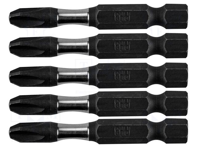 Screwdriver bit; Phillips; Kind: impact; Overall len: 50mm; 5pcs.