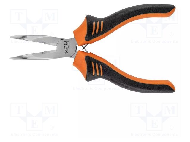 Pliers; curved,half-rounded nose,universal,elongated; 160mm