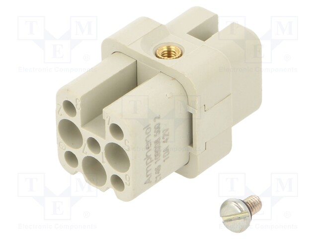 Connector: HDC; contact insert; female; C146,heavy|mate D; PIN: 8